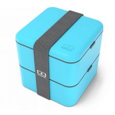 MONBENTO Square Collection Coton - dwupoziomowy, niebieski lunchbox