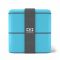 MONBENTO Square Collection Coton - dwupoziomowy, niebieski lunchbox
