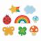 Zestaw do ozdabiania bento - przekładki tęcza, biedronka, koniczynka, gwiazdka, grzybki, motylek, chmurka - 16 sztuk