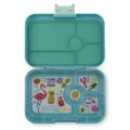Duży lunchbox z 4 przegródkami - Yumbox Tapas Antibes Blue Flamingo