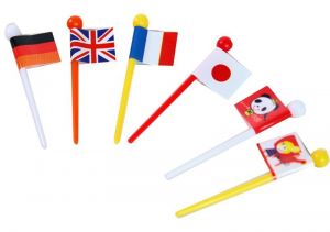 Ozdobne wykałaczki, pikery 12 szt - Flagi państw - zestaw zachęcający dziecko do jedzenia