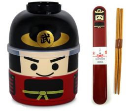 Zestaw Kokeshi Samuraj: Bento box + pałeczki