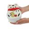 Japoński bento box z widelcem - biały kot przynoszący szczęście - Maneki Neko