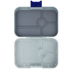 Duży lunchbox z 4 przegródkami - Yumbox Tapas Flat Iron Grey - wkładka bez ilustracji (porysowany -20 zł)